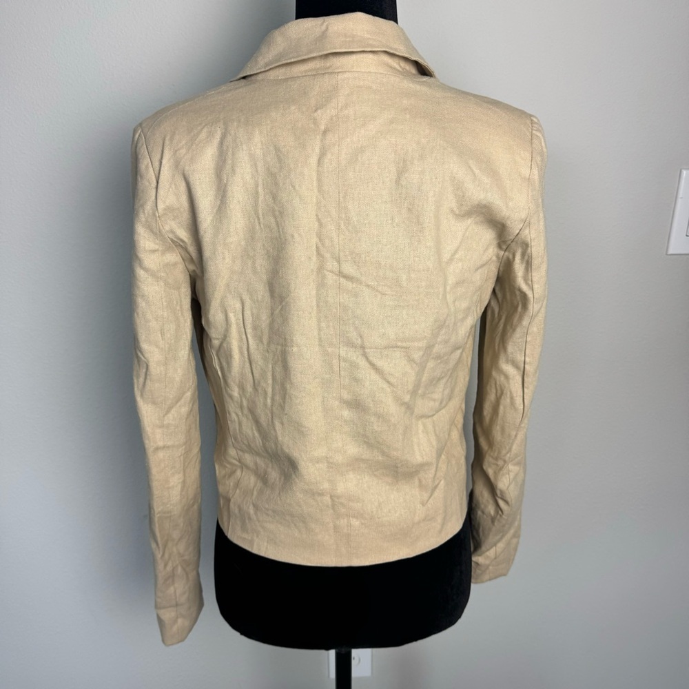 Jason Wu Linen Blend Blazer Camel Color Fully Lin… - image 5